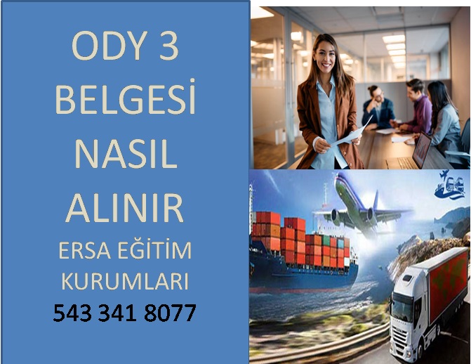 Ody 3 Belgesi: Uluslararası Eşya ve Kargo Taşımacılığında Orta Düzey Yönetici Mesleki Yeterlilik Belgesi